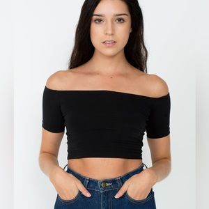 American Apparel Black Crop Top